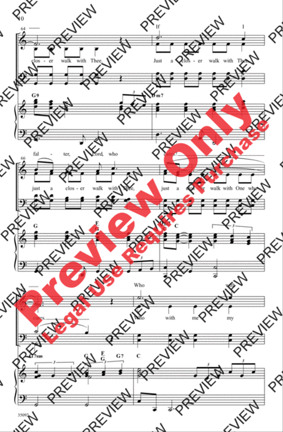 Just a Closer Walk 4-Part scores gallery preview page 10