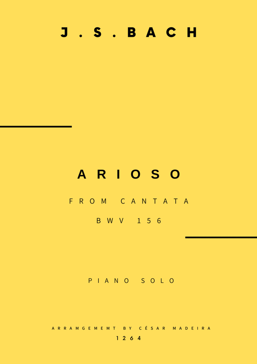 Arioso (BWV 156) - Piano Solo - W/Chords (Full Score) image number null