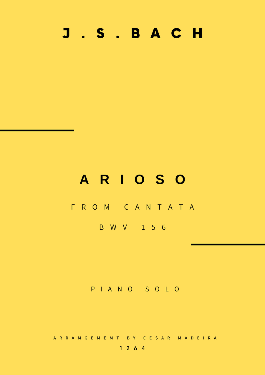 Arioso (BWV 156) - Piano Solo - W/Chords (Full Score) image number null