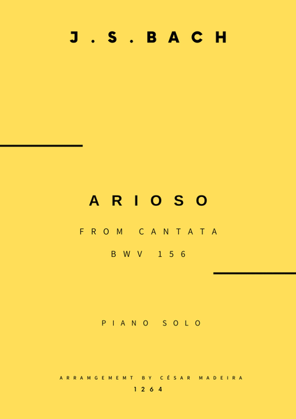 Arioso (BWV 156) - Piano Solo - W/Chords (Full Score) by Johann Sebastian Bach Piano Solo - Digital Sheet Music