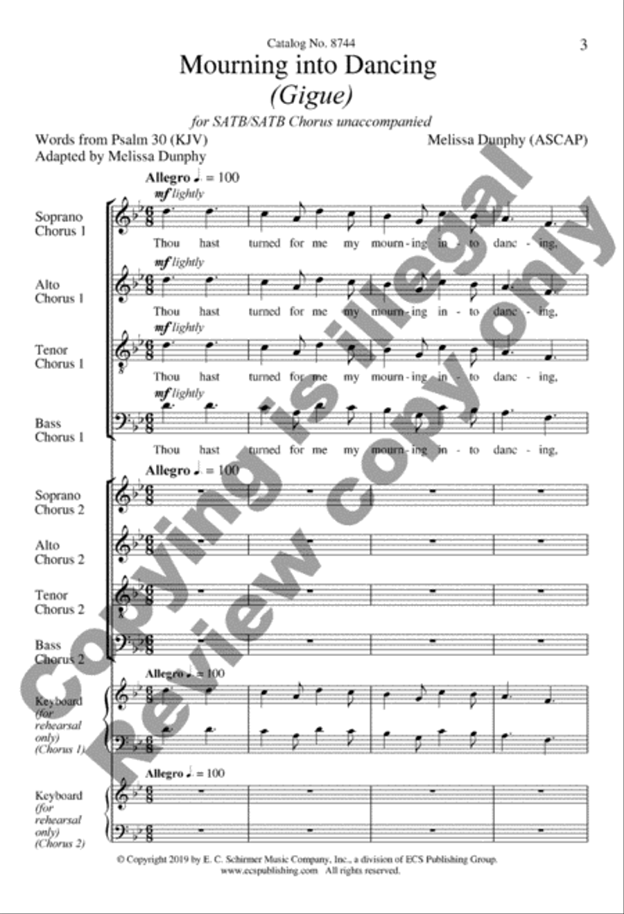 Mourning into Dancing from Suite Remembrance 4-Part scores gallery preview page 2