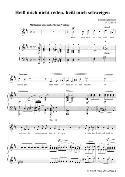 Schumann-Heiß mich nicht reden,heiß mich schweigen,Op.98a No.5,in b minor,for Vioce&Pno