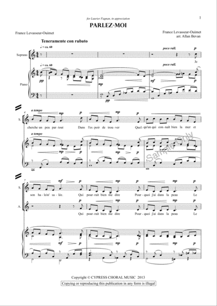 Parlez-Moi 4-Part scores gallery preview page 3