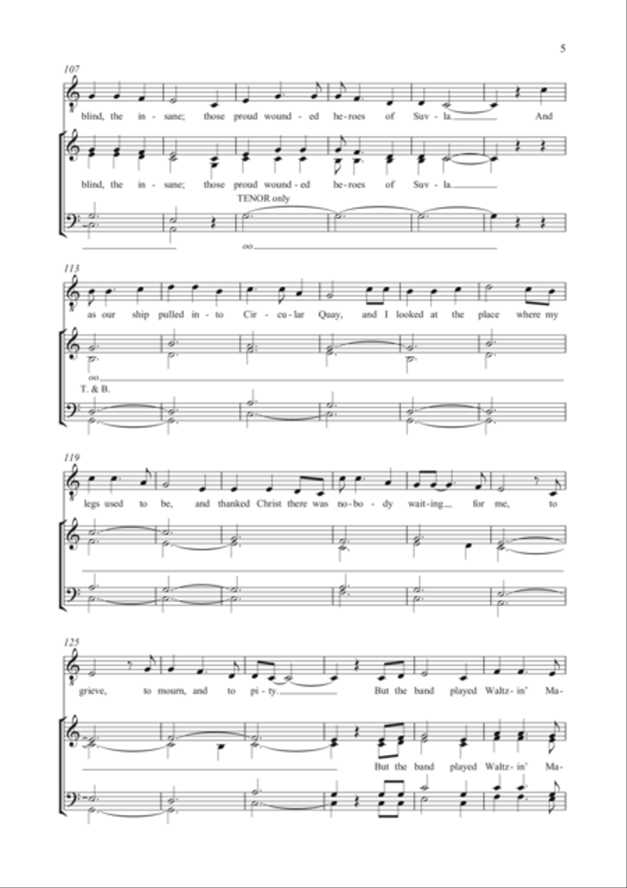 And The Band Played Waltzing Matilda Choir scores gallery preview page 5