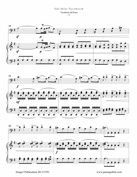 Mozart: Eine kleine Nachtmusik for Trombone & Piano image number null