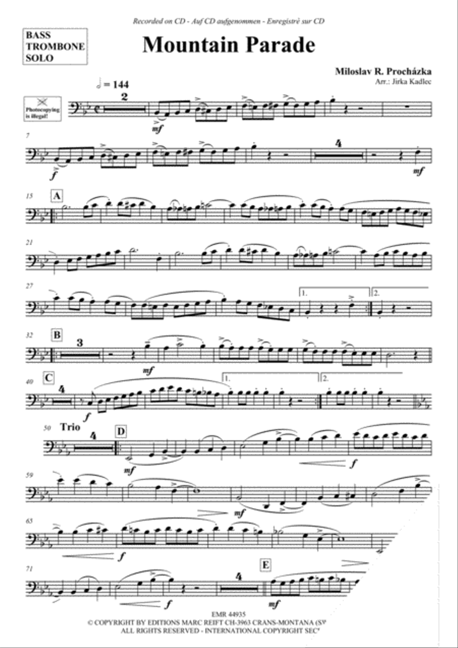 Mountain Parade Bass Trombone scores gallery preview page 3