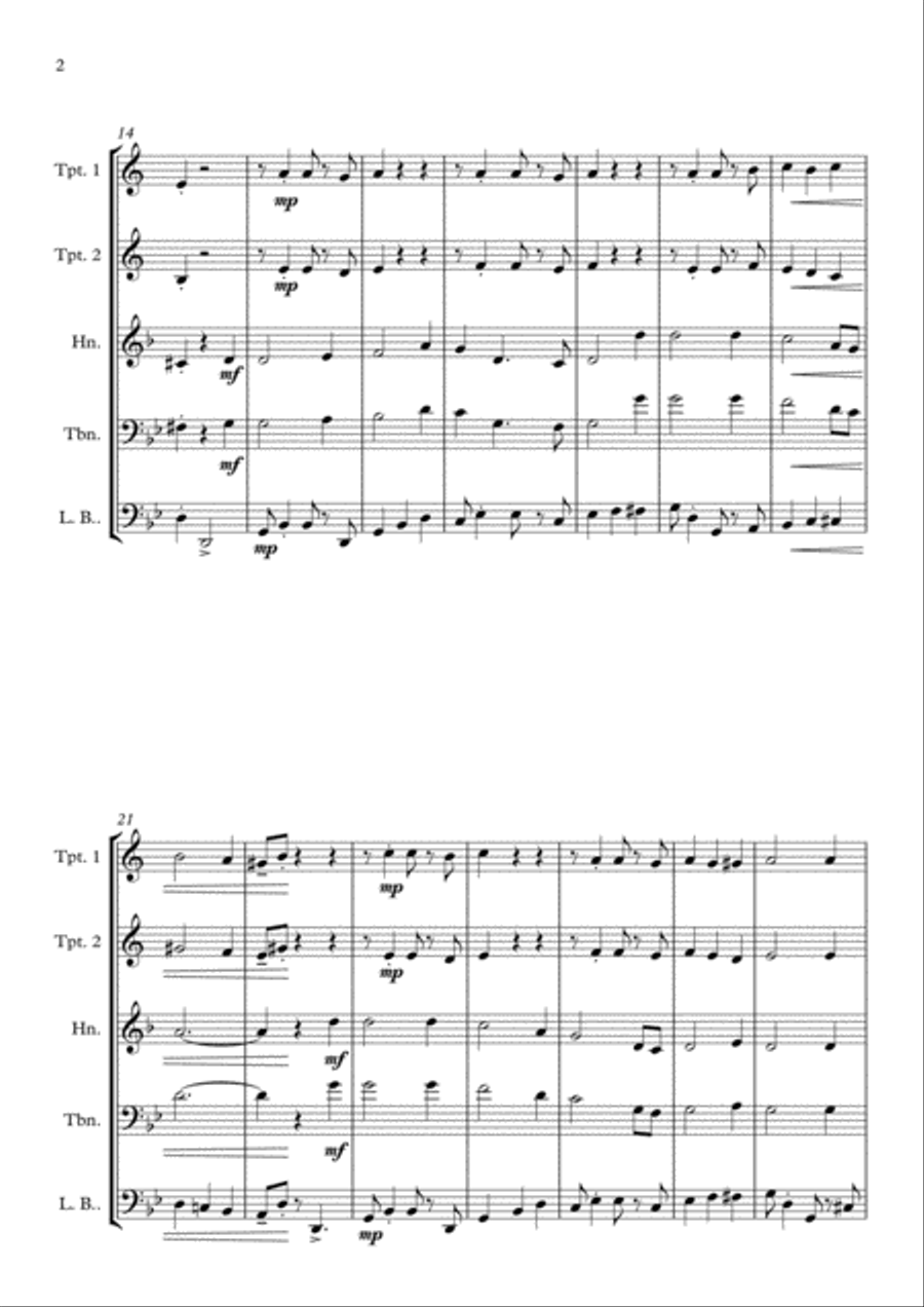 The House of the Rising Sun - for Brass Quartet Brass Quartet scores gallery preview page 2