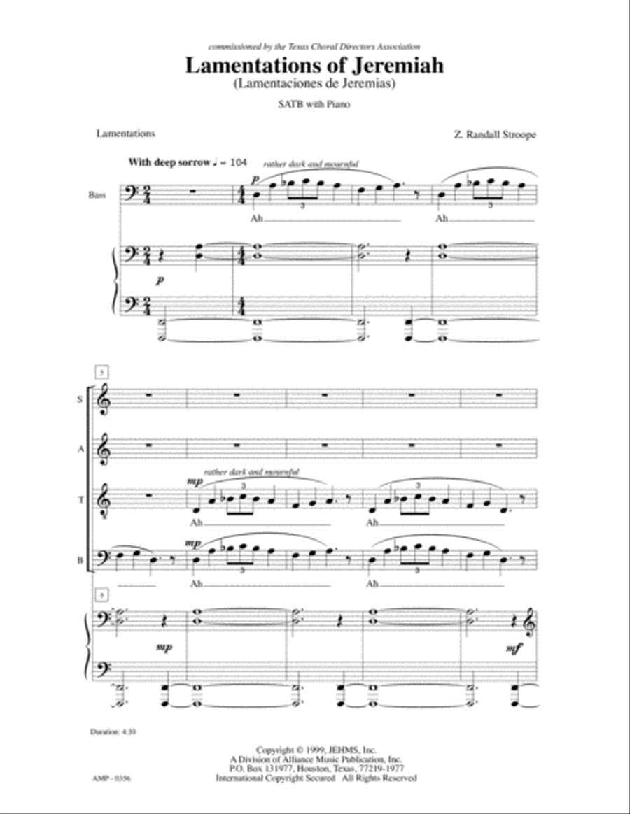Lamentations of Jeremiah 4-Part scores gallery preview page 2