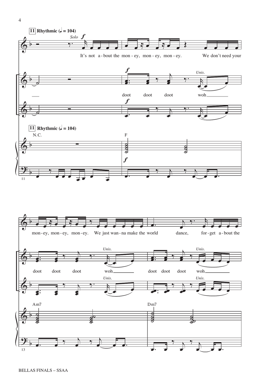 Bellas Finals (Choral Highlights from Pitch Perfect)(arr. Mark Brymer) SSA scores gallery preview page 3