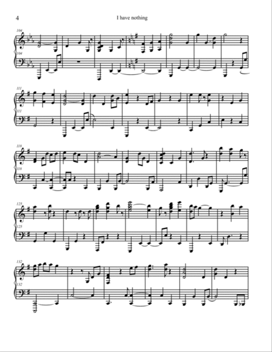 I Have Nothing Piano Solo scores gallery preview page 4