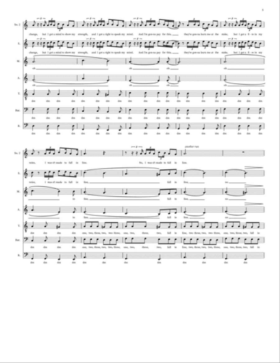 Fall In Line Fall In Line 4-Part scores gallery preview page 5