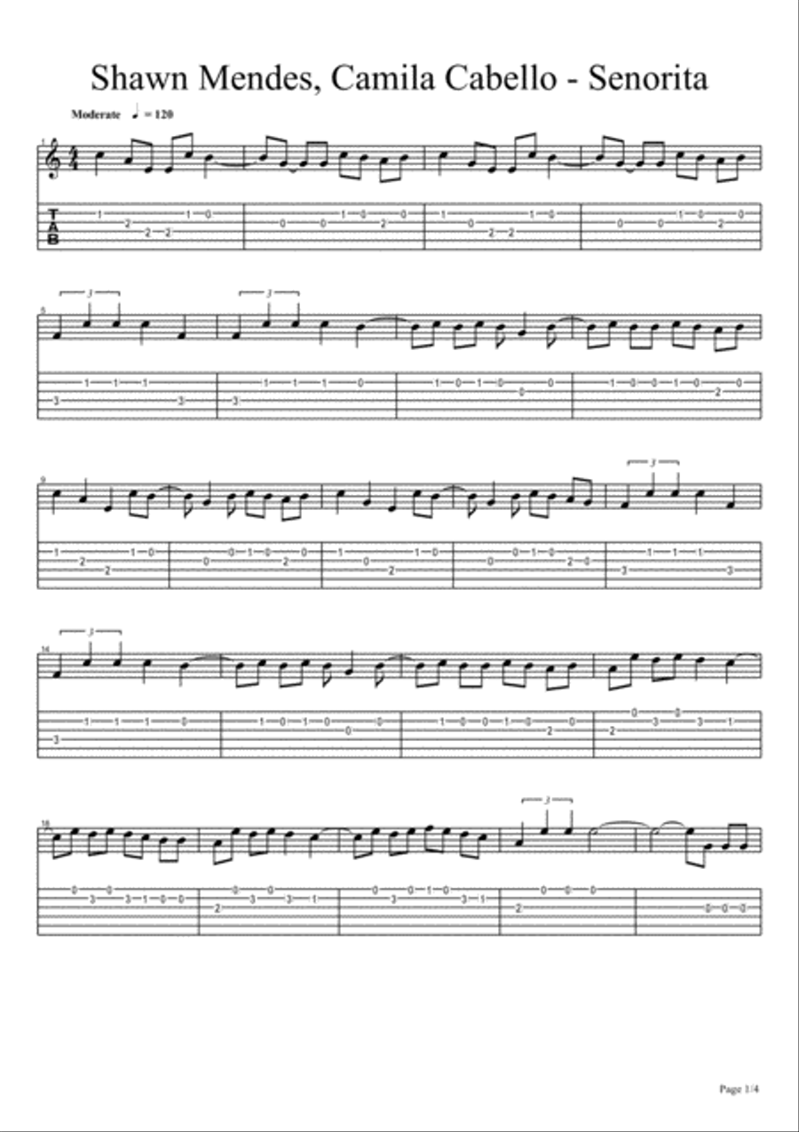 Senorita Electric Guitar scores gallery preview page 1