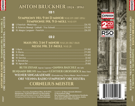 Bruckner: Symphony No. 9 & Mass No. 3