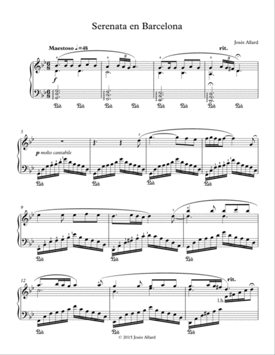 Serenata en Barcelona Piano Solo scores gallery preview page 1