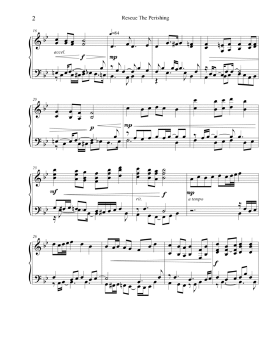 Rescue The Perishing Piano Solo scores gallery preview page 2