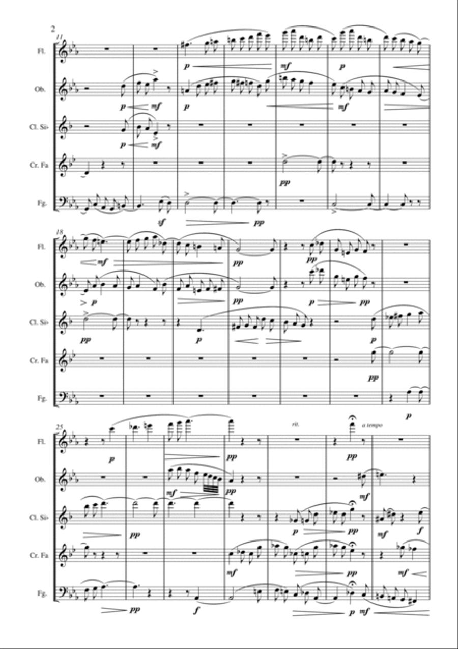 Filiberto PIERAMI: KAMMERSTÜCK PER QUINTETTO DI FIATI (Op.52) (ES 537) - Score Only Woodwind Quintet scores gallery preview page 4