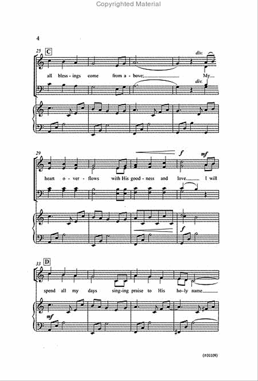 For His Many Gifts - SATB 4-Part scores gallery preview page 3