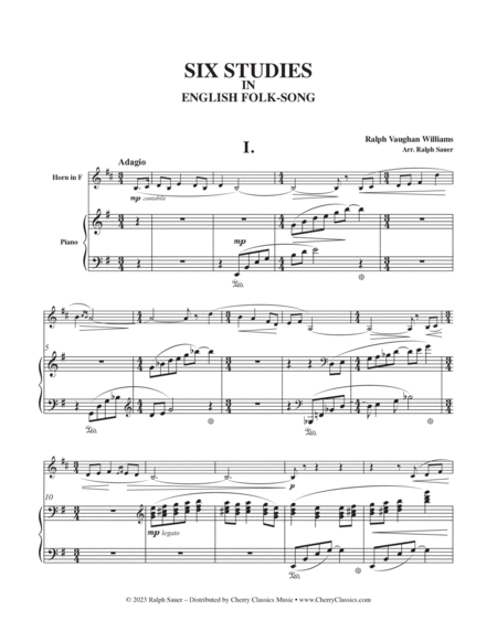 Six Studies in English Folksong for Horn and Piano