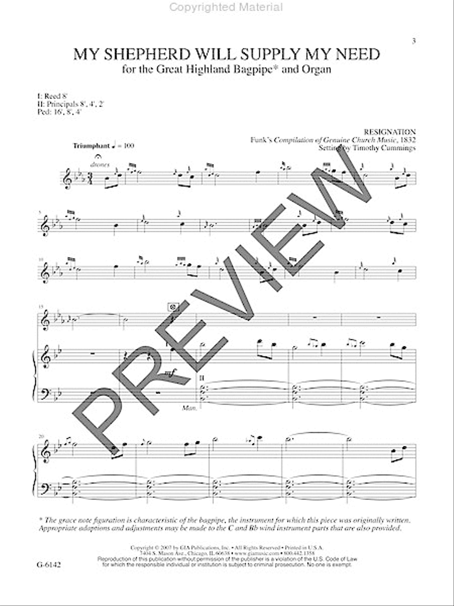 My Shepherd Will Supply My Need Bagpipe scores gallery preview page 2