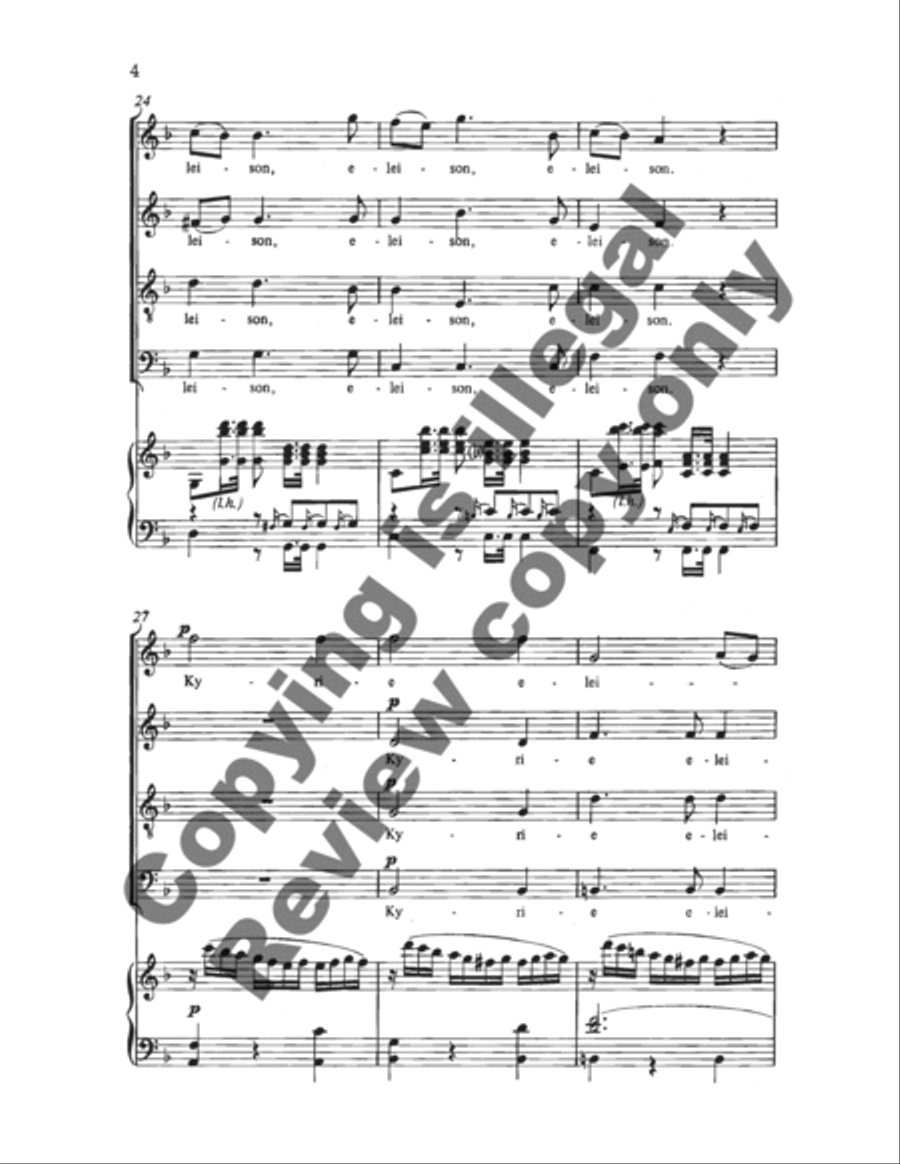 Kyrie, K.341 4-Part scores gallery preview page 6