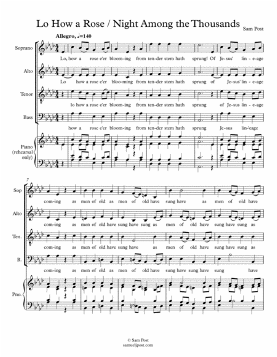 Lo How a Rose (SATB), op. 46, #4