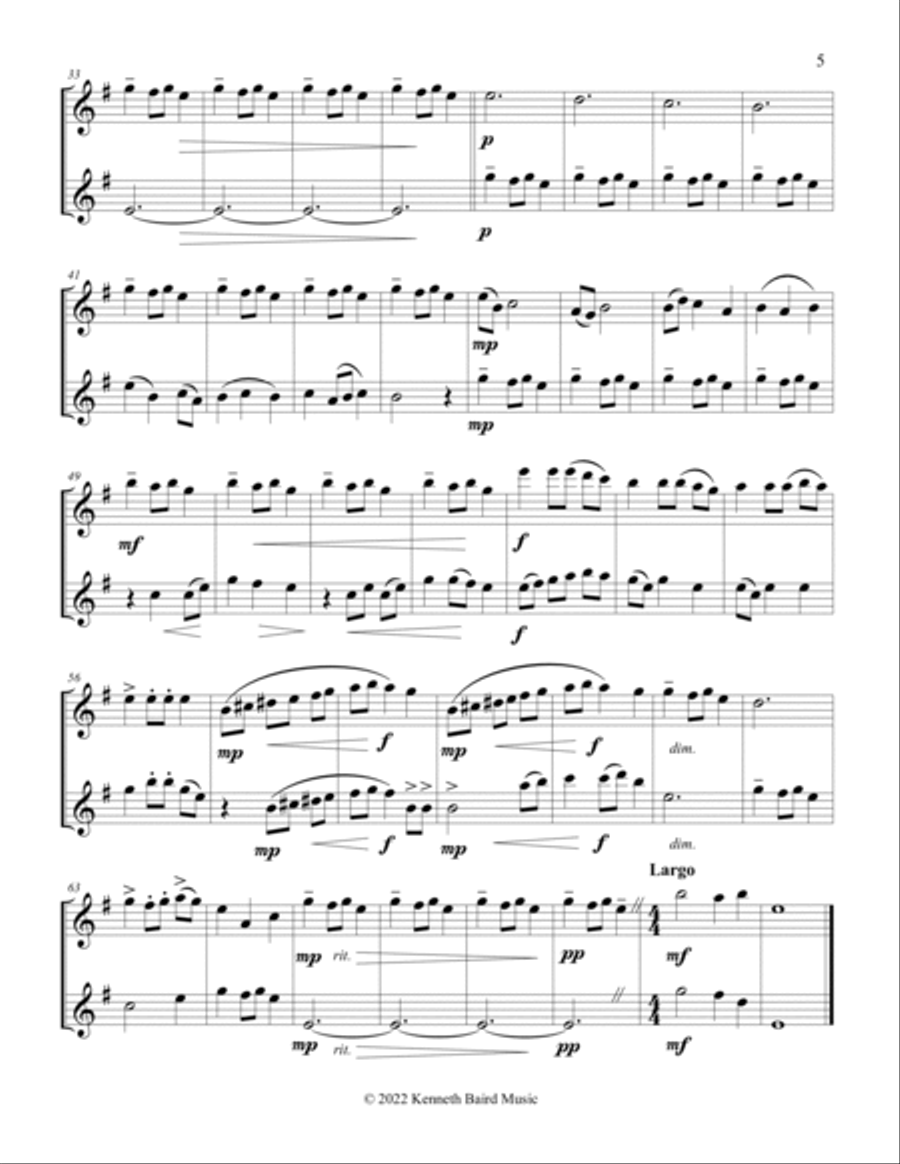Christmas Duets for Intermediate Flute Players ...and Beyond Flute Duet scores gallery preview page 5