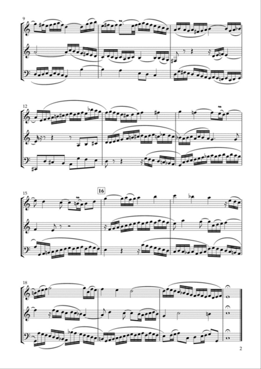 Sinfonia No.1 BWV.787 for Clarinet Trio Clarinet Trio scores gallery preview page 2