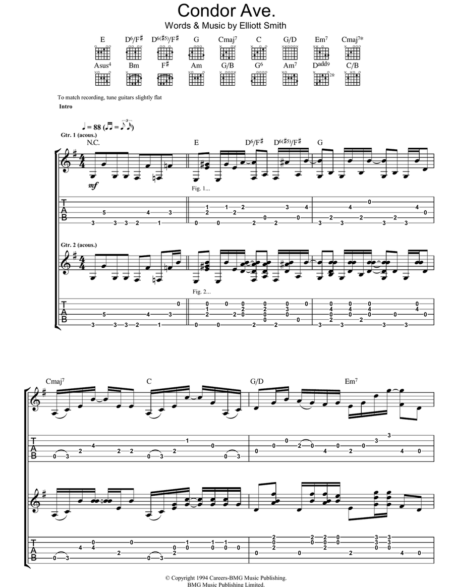 Condor Ave. Guitar Tablature scores gallery preview page 1
