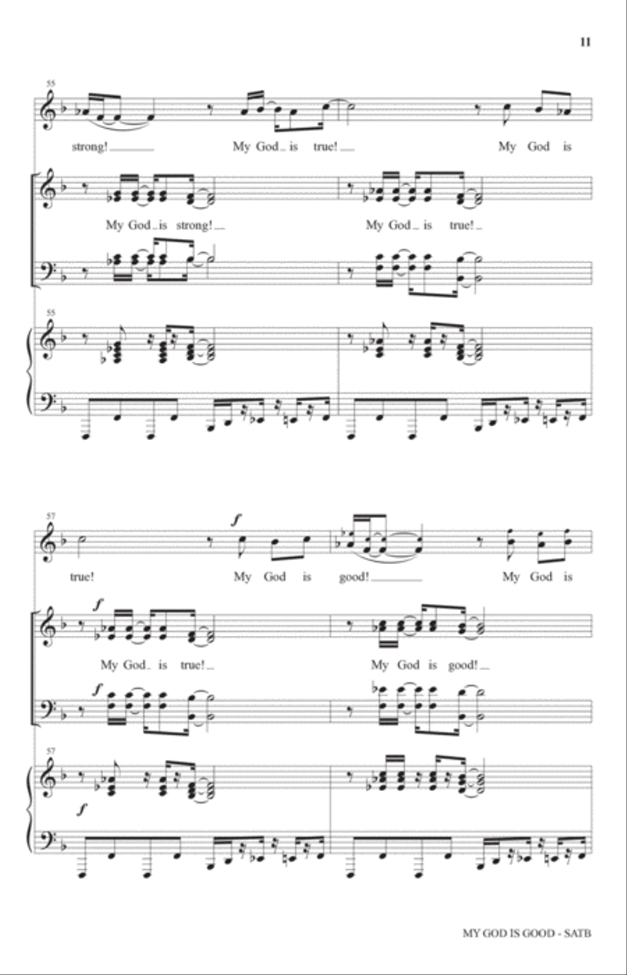 My God Is Good (arr. Joel Raney) 4-Part scores gallery preview page 10