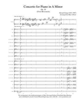 Book cover for Piano Concerto in A Minor (First Movement) - Concert Band TRanscription