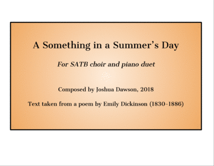 A Something in a Summer's Day 4-Part scores gallery preview page 1