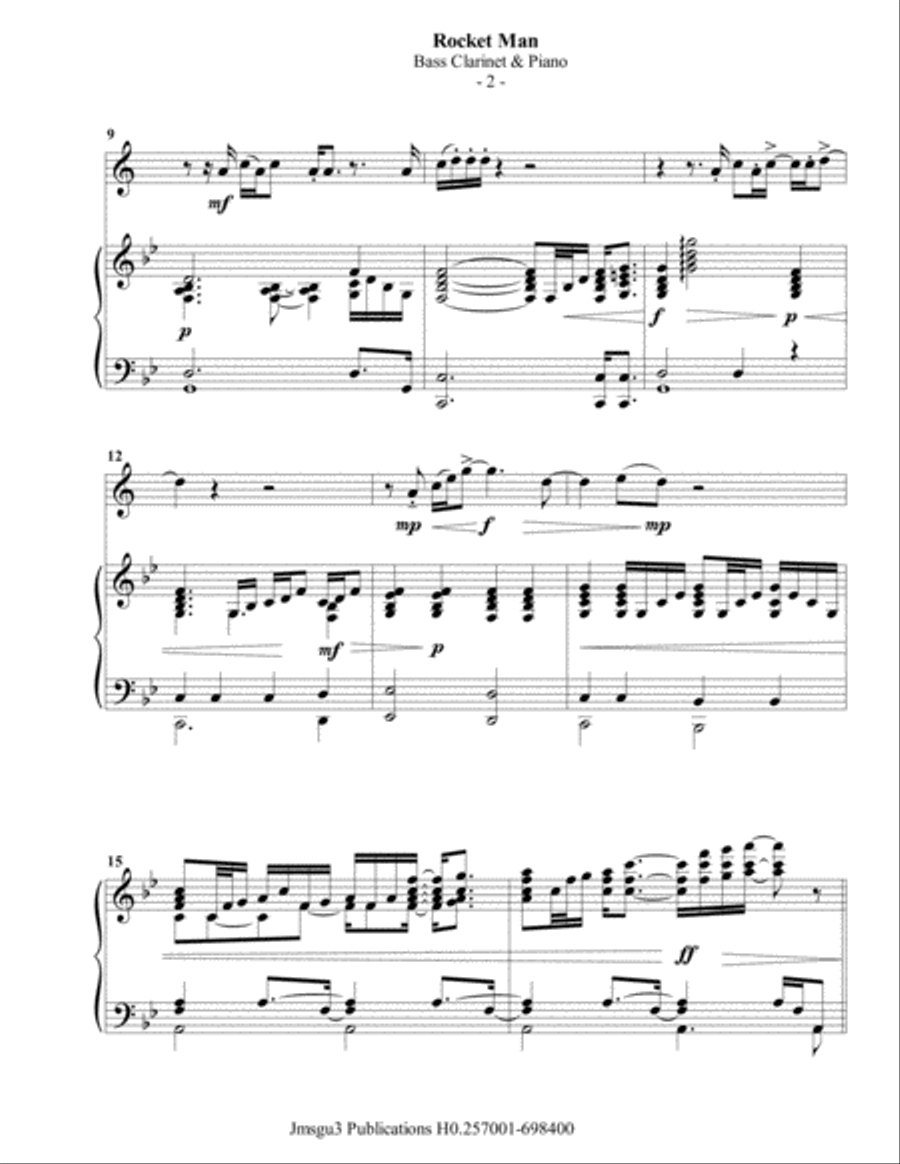 Rocket Man (I Think It's Gonna Be A Long Long Time) Bass Clarinet scores gallery preview page 3