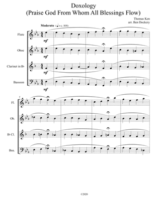 Doxology (Jazz Harmonization) for Wind Quartet - (Praise God From Whom All Blessings Flow)
