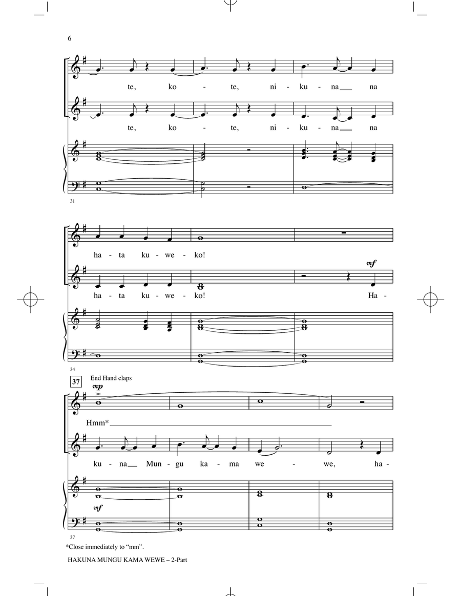 Hakuna Mungu Kama Wewe 2-Part scores gallery preview page 4