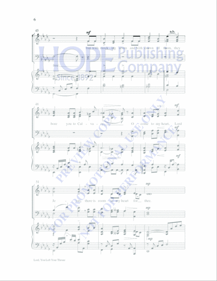 Lord, You Left Your Throne 4-Part scores gallery preview page 6