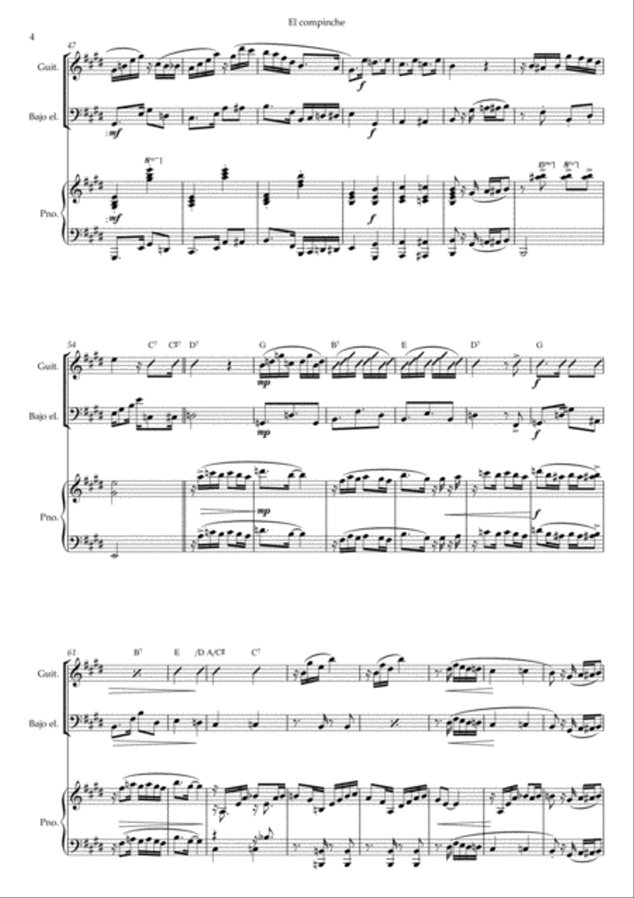 El compinche (milonga) String Duet scores gallery preview page 4