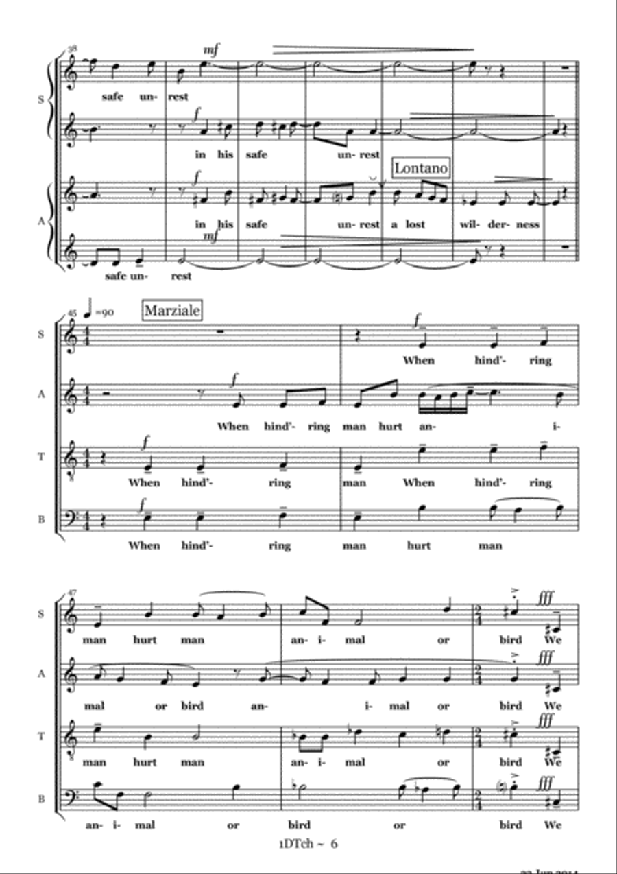 Three Poems of Dylan Thomas for SSAATTBB acpella Divisi scores gallery preview page 6