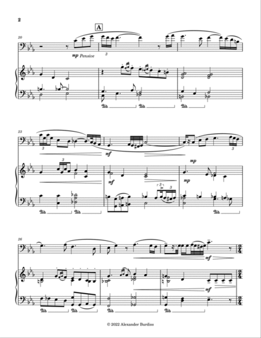 Too Much For Our Thirst (Trombone and Piano) Piano scores gallery preview page 6