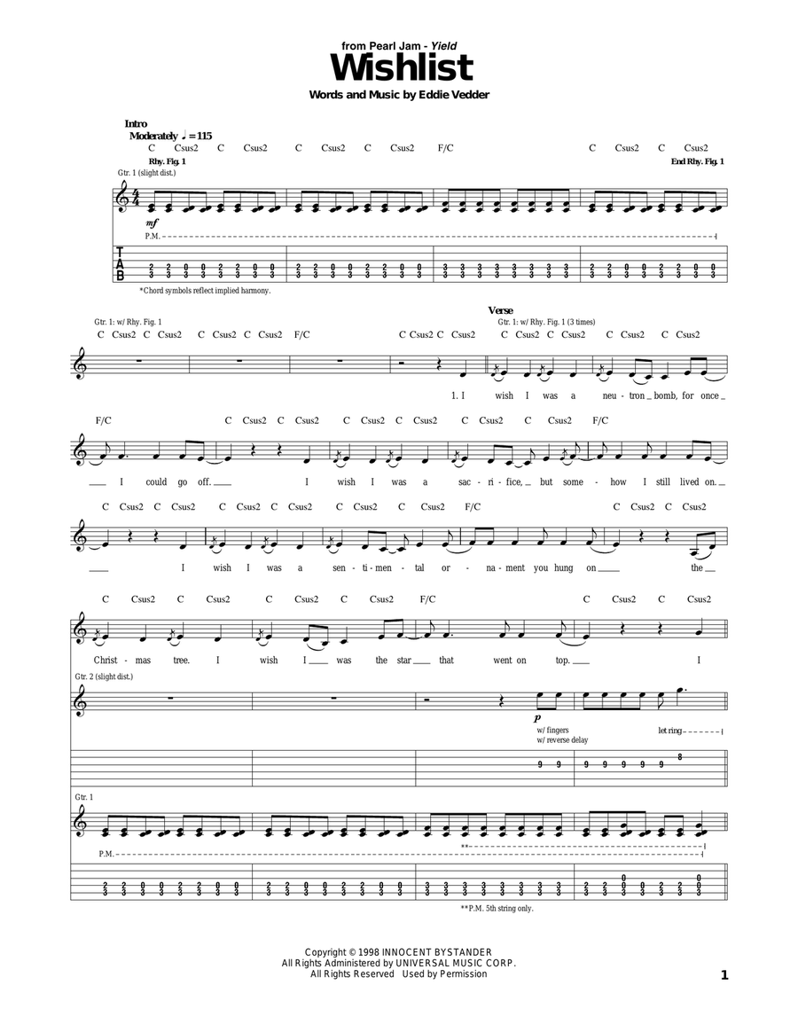 Wishlist Wishlist Acoustic Guitar scores gallery preview page 1