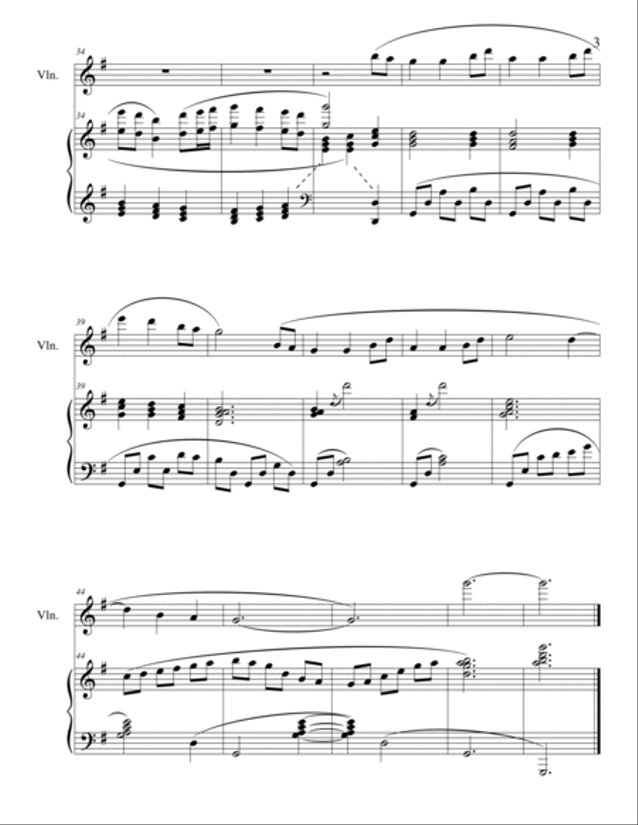 Come, Thou Fount of Every Blessing (arranged for solo instrument and piano by Rick Robertson) Violin Solo scores gallery preview page 3