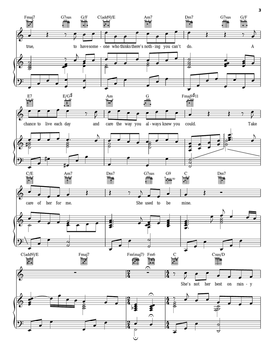 She Used To Be Mine Acoustic Guitar scores gallery preview page 3