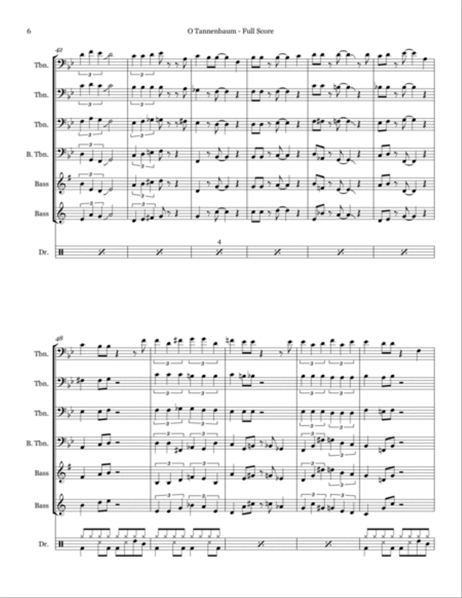 O Tannenbaum - Trombone Quartet Trombone Quartet scores gallery preview page 6