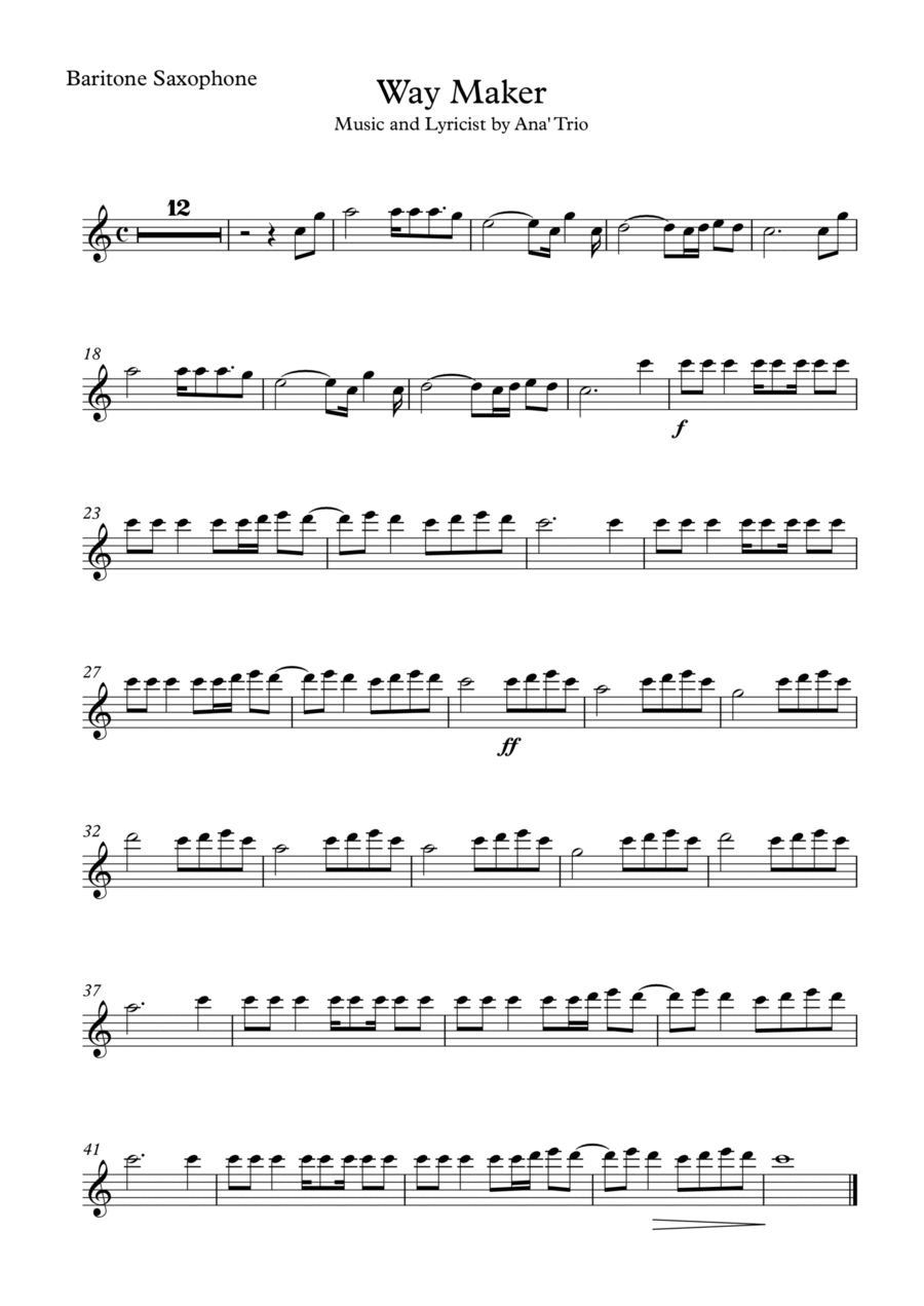 Way Maker Flute scores gallery preview page 1