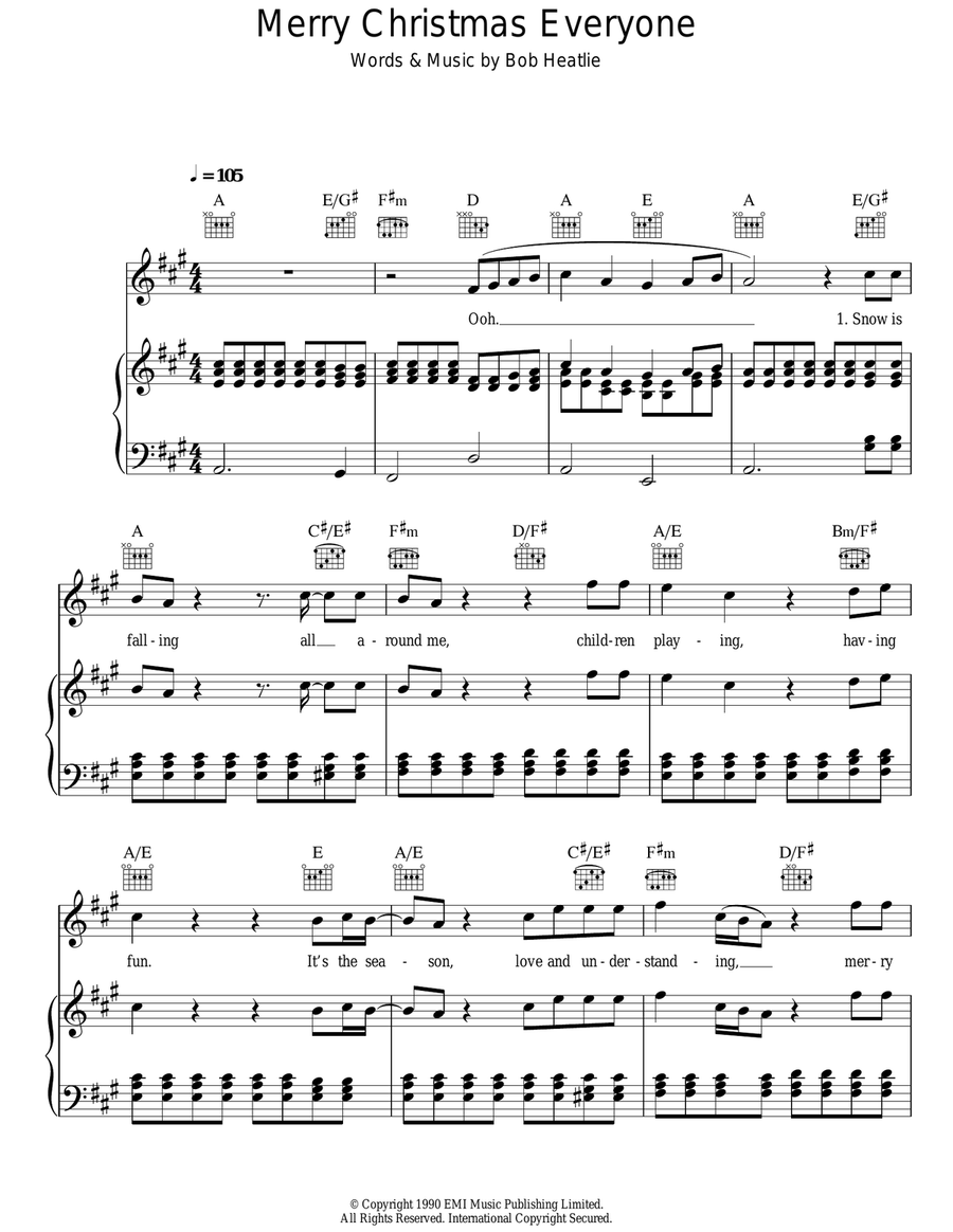 Merry Christmas Everyone Merry Christmas Everyone Acoustic Guitar scores gallery preview page 1
