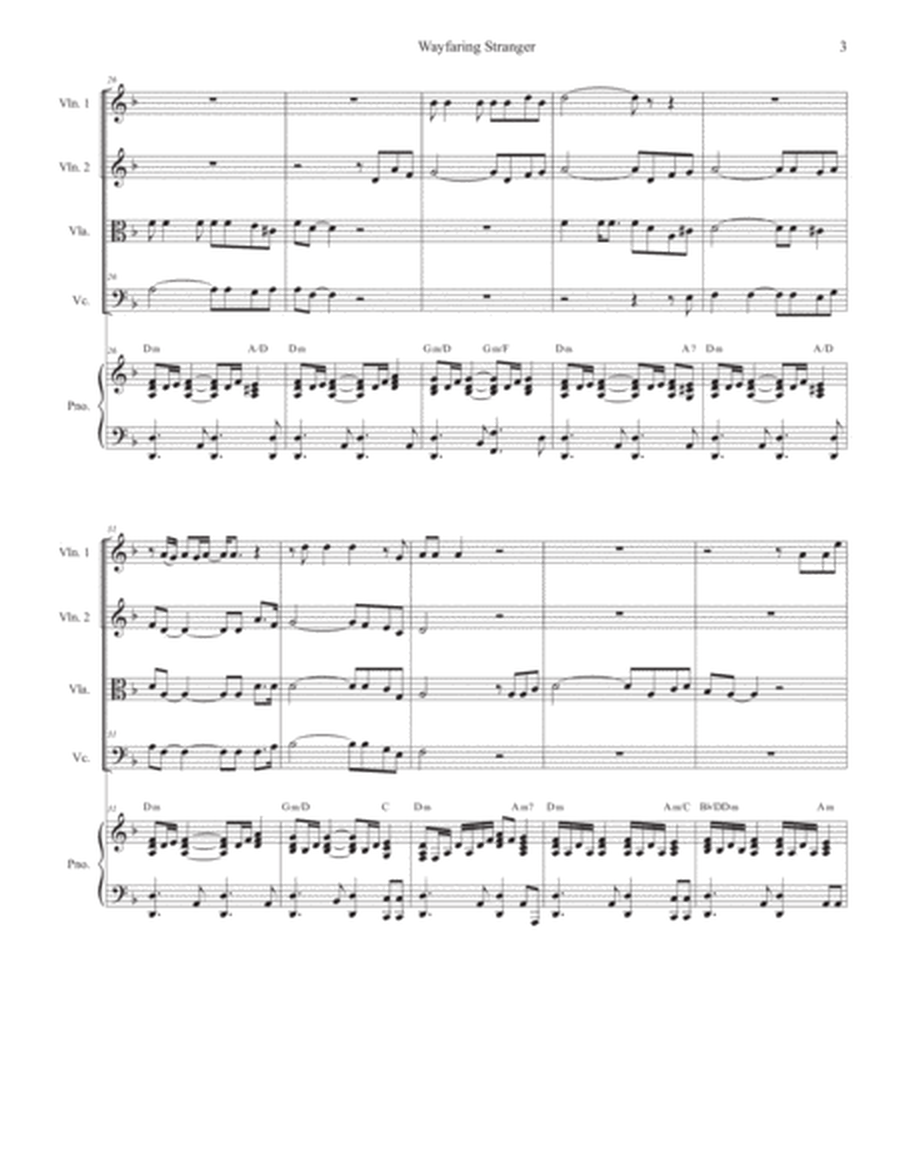 Wayfaring Stranger (String Quartet and Piano) image number null