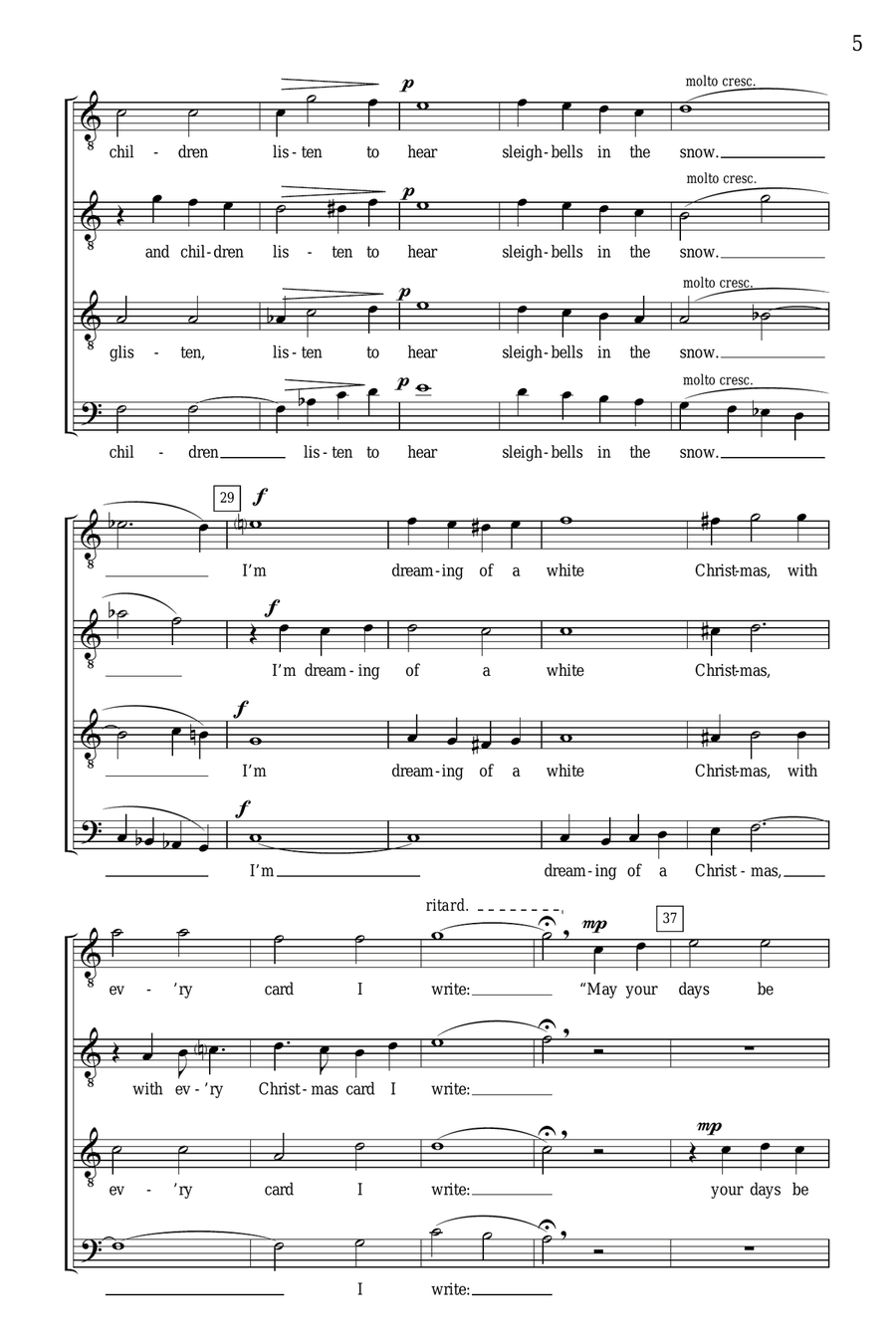 White Christmas (arr. Deke Sharon) TTBB scores gallery preview page 3