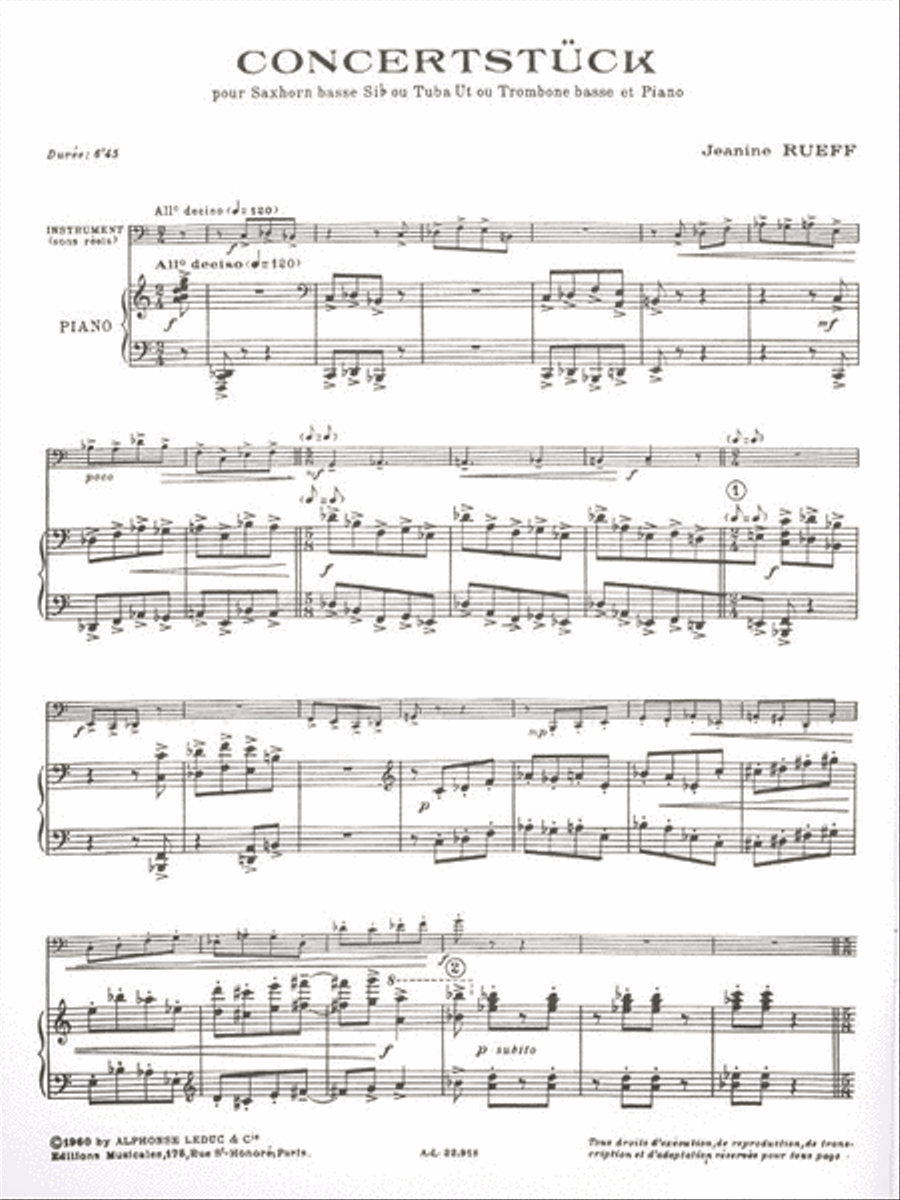 Concertstuck (c Or B Flat) (tuba & Piano) Tuba scores gallery preview page 2
