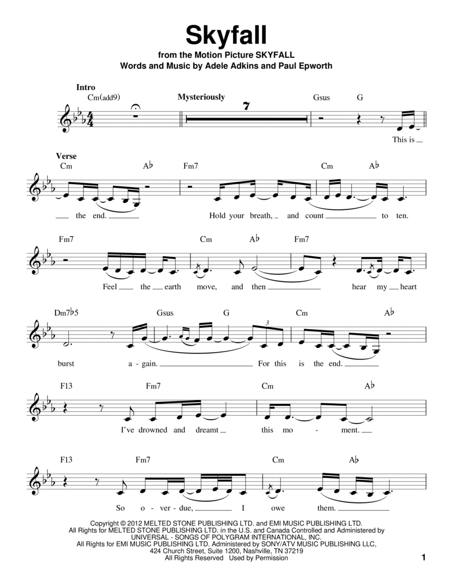 Skyfall Voice scores gallery preview page 1