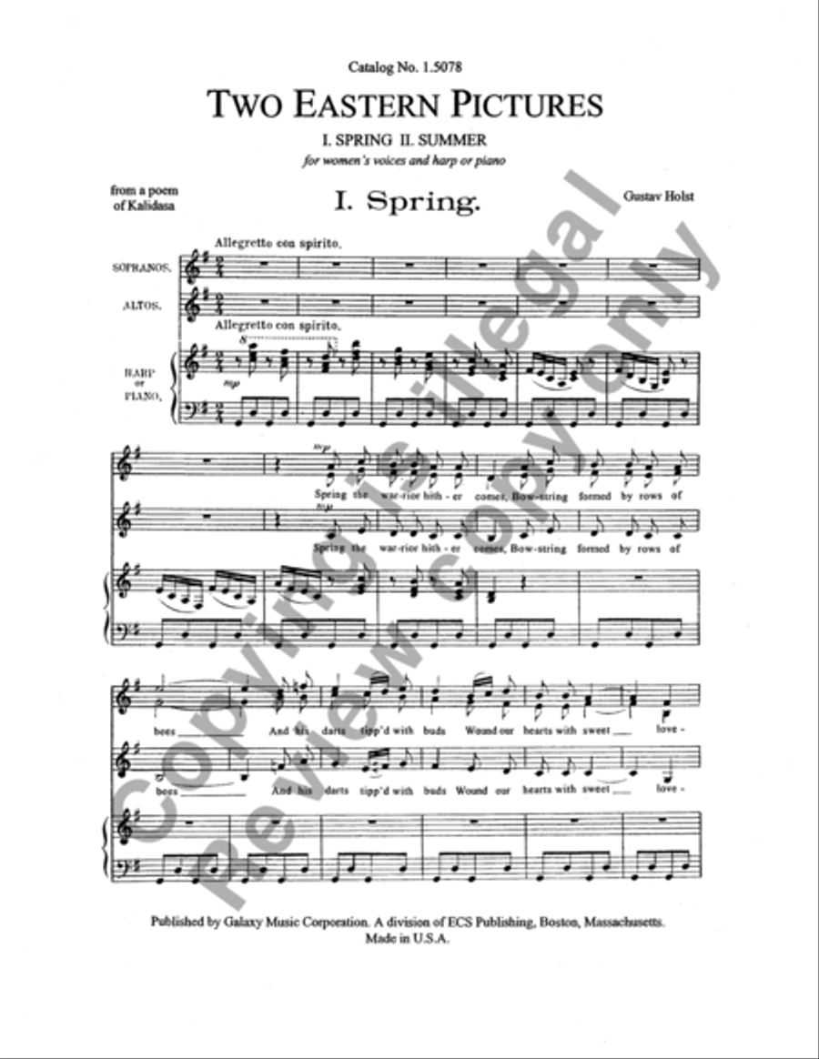 Two Eastern Pictures (I. Spring: II. Summer) SSA scores gallery preview page 10