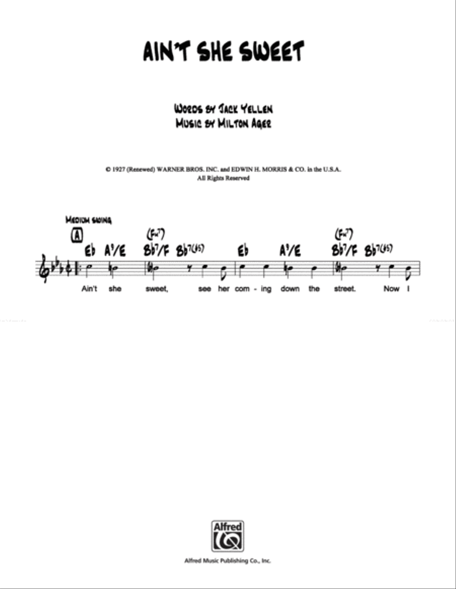 Ain't She Sweet School and Community scores gallery preview page 1